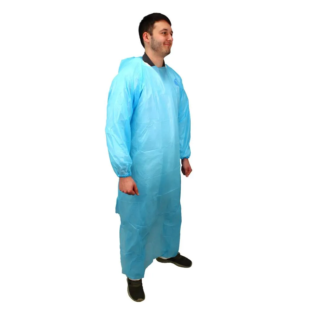 1.7MIL CPE BLUE GOWNS (100 Count)