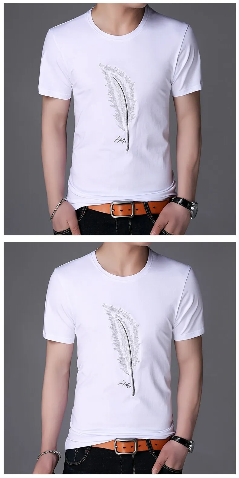 2019 New Fashion Brand T Shirts For Men Pattern O Neck Summer Trends Street Wear Tops Korean Short Sleeve Tshirts Men Clothes