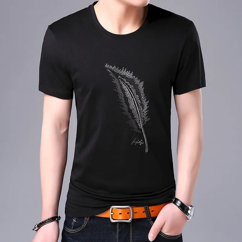 2019 New Fashion Brand T Shirts For Men Pattern O Neck Summer Trends Street Wear Tops Korean Short Sleeve Tshirts Men Clothes