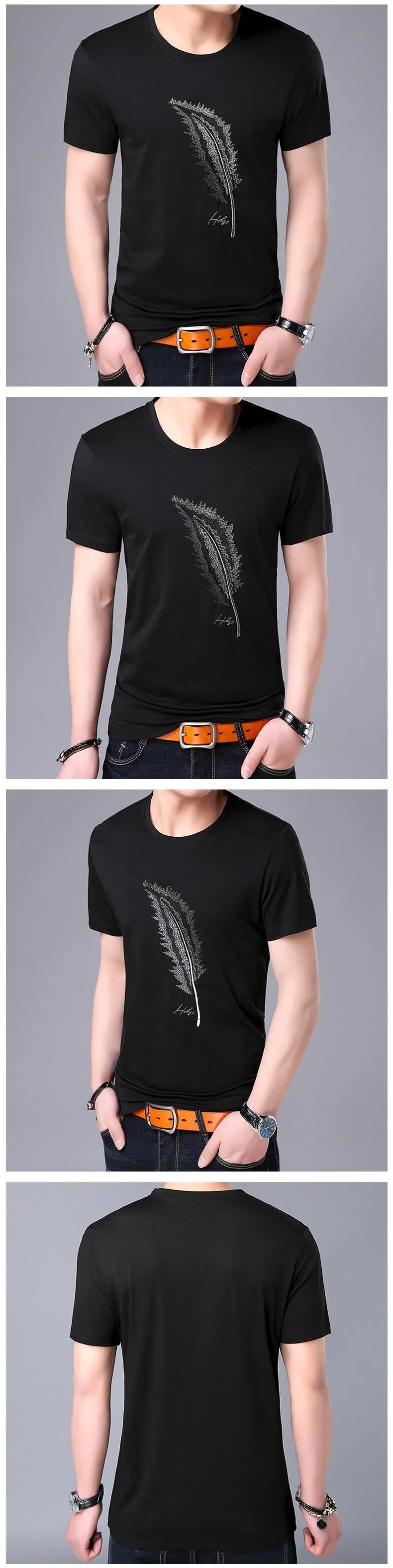 2019 New Fashion Brand T Shirts For Men Pattern O Neck Summer Trends Street Wear Tops Korean Short Sleeve Tshirts Men Clothes