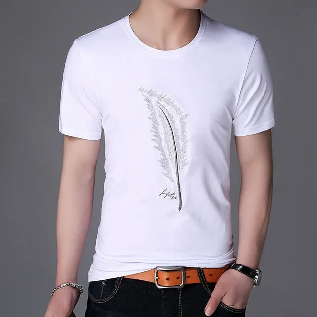 2019 New Fashion Brand T Shirts For Men Pattern O Neck Summer Trends Street Wear Tops Korean Short Sleeve Tshirts Men Clothes