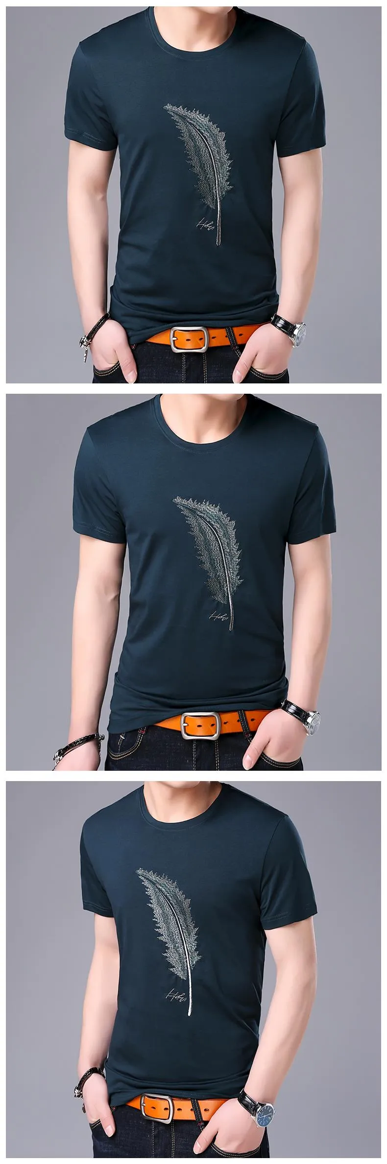 2019 New Fashion Brand T Shirts For Men Pattern O Neck Summer Trends Street Wear Tops Korean Short Sleeve Tshirts Men Clothes