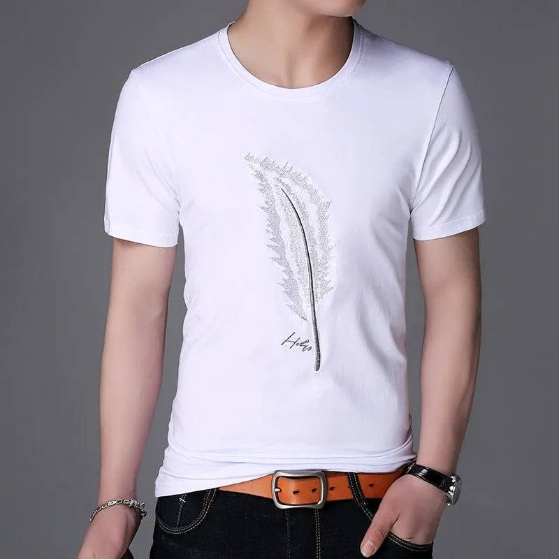 2019 New Fashion Brand T Shirts For Men Pattern O Neck Summer Trends Street Wear Tops Korean Short Sleeve Tshirts Men Clothes