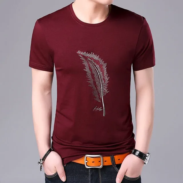 2019 New Fashion Brand T Shirts For Men Pattern O Neck Summer Trends Street Wear Tops Korean Short Sleeve Tshirts Men Clothes