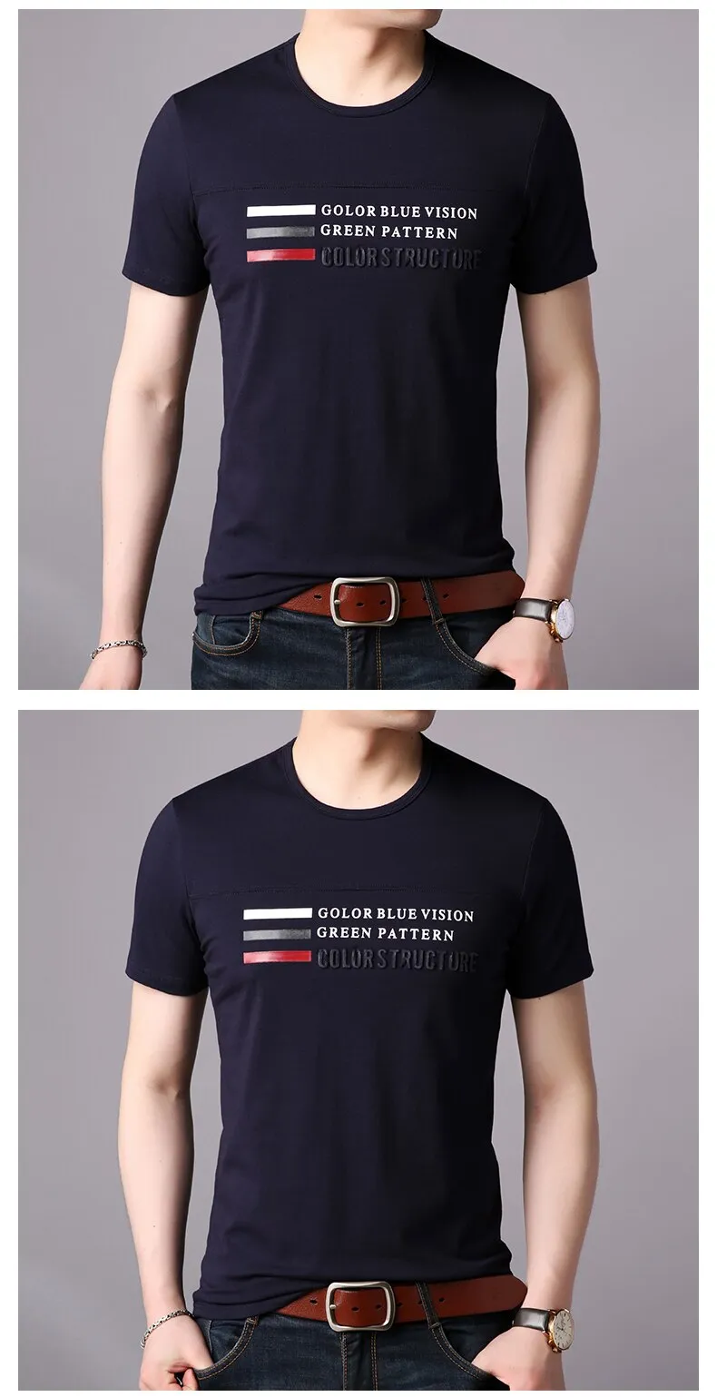 2019 New Fashion Brand T Shirts Men Print O Neck Trends Streetwear Tops Summer Cotton Boys Short Sleeve Tshirts Men Clothing