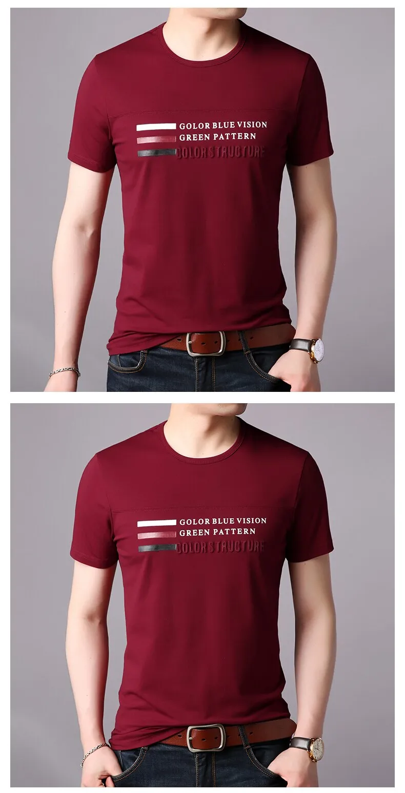 2019 New Fashion Brand T Shirts Men Print O Neck Trends Streetwear Tops Summer Cotton Boys Short Sleeve Tshirts Men Clothing