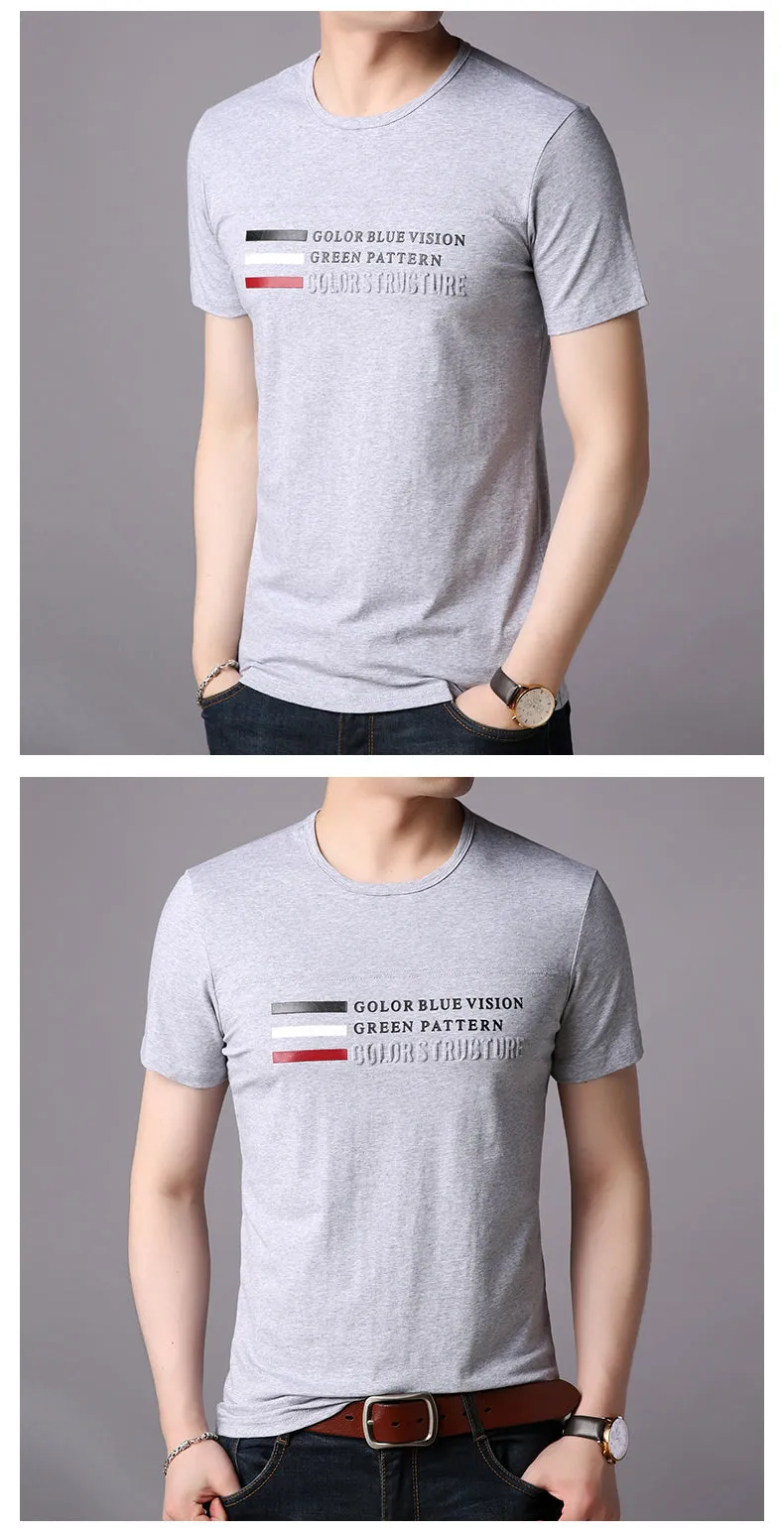 2019 New Fashion Brand T Shirts Men Print O Neck Trends Streetwear Tops Summer Cotton Boys Short Sleeve Tshirts Men Clothing