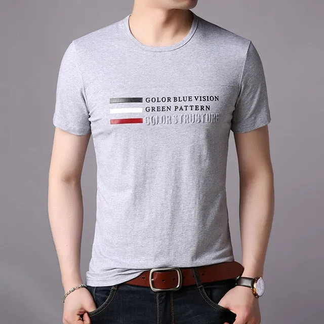 2019 New Fashion Brand T Shirts Men Print O Neck Trends Streetwear Tops Summer Cotton Boys Short Sleeve Tshirts Men Clothing