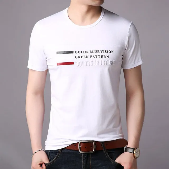 2019 New Fashion Brand T Shirts Men Print O Neck Trends Streetwear Tops Summer Cotton Boys Short Sleeve Tshirts Men Clothing