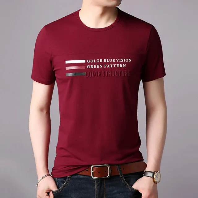 2019 New Fashion Brand T Shirts Men Print O Neck Trends Streetwear Tops Summer Cotton Boys Short Sleeve Tshirts Men Clothing