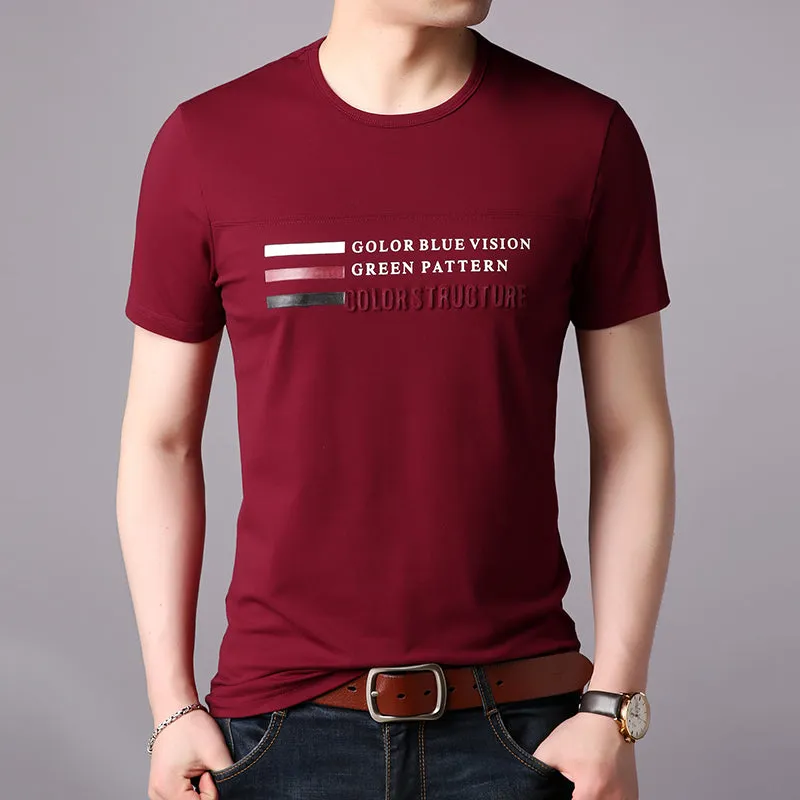 2019 New Fashion Brand T Shirts Men Print O Neck Trends Streetwear Tops Summer Cotton Boys Short Sleeve Tshirts Men Clothing