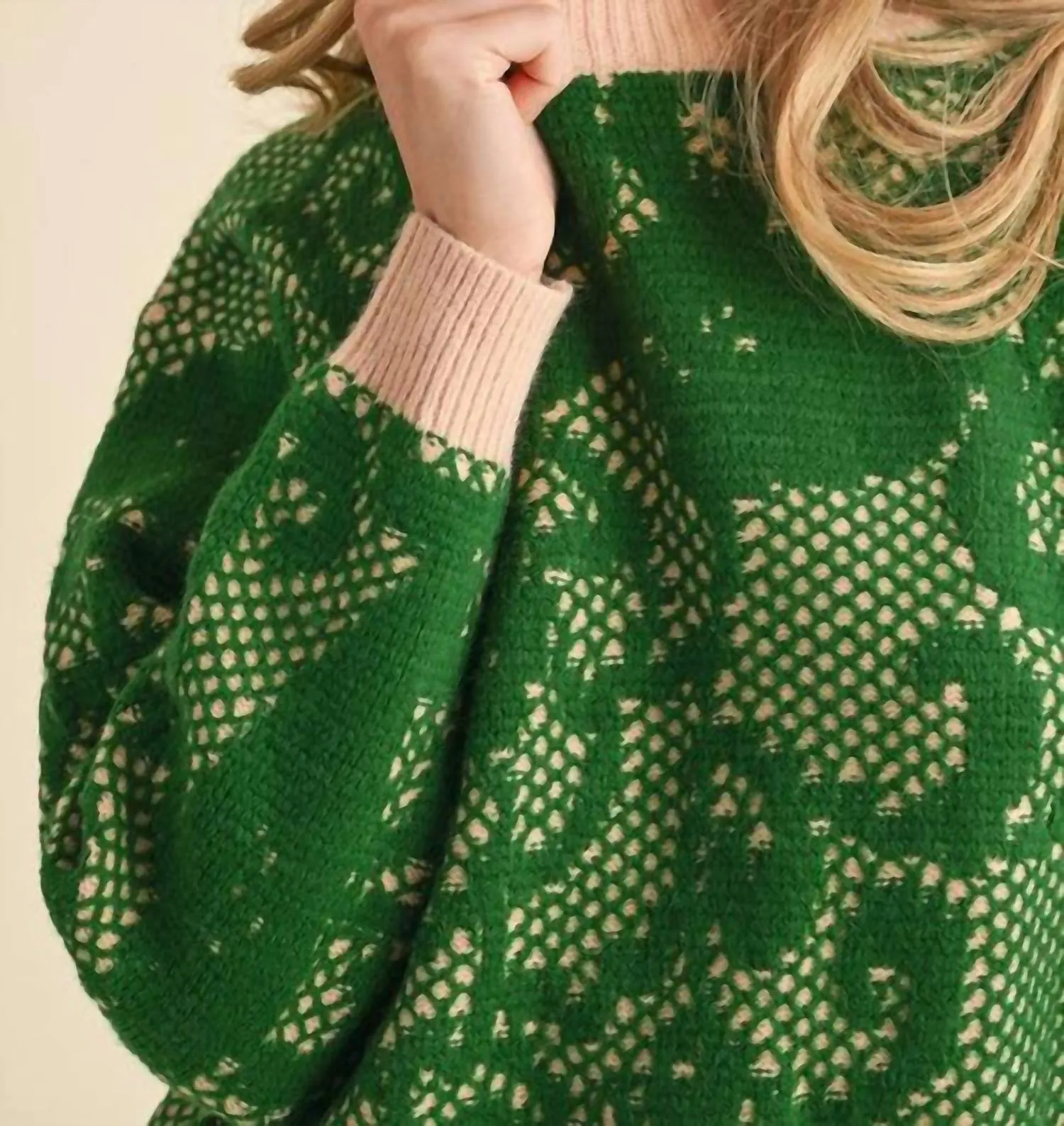 &Merci - Lace Knit Pattern Sweater