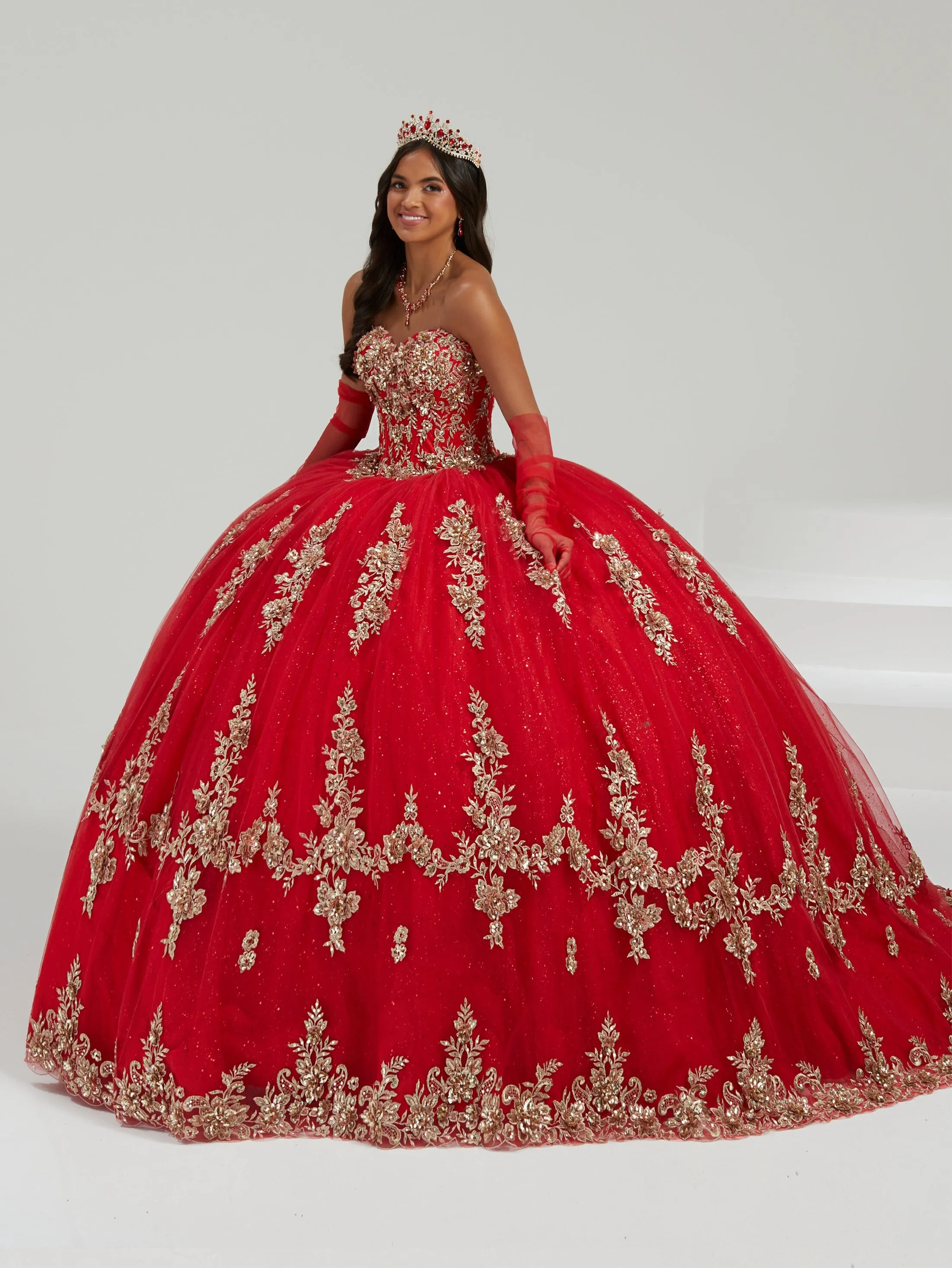 Applique Strapless Quinceanera Dress by Fiesta Gowns 56478