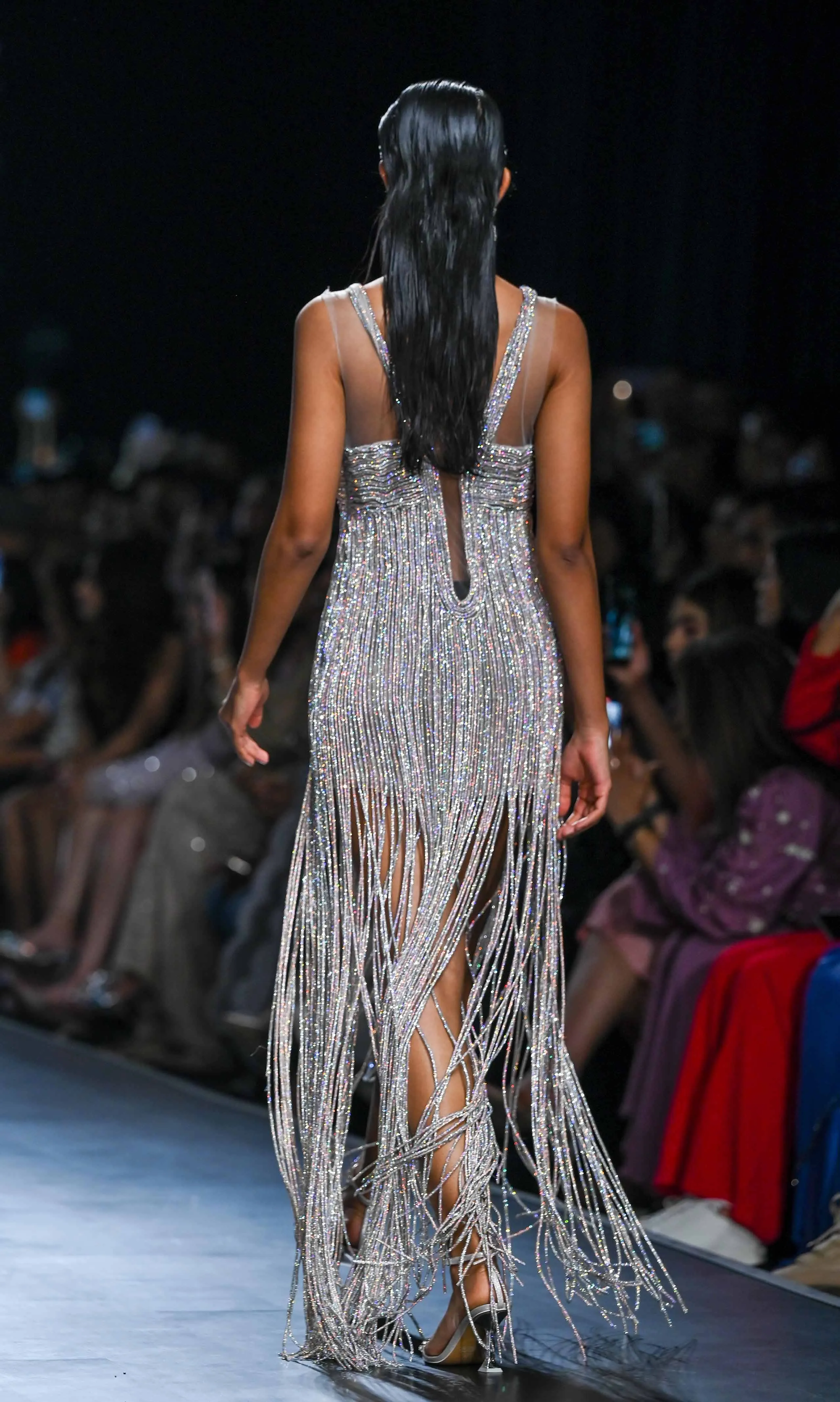 Arietta Silver Tasseled Dress
