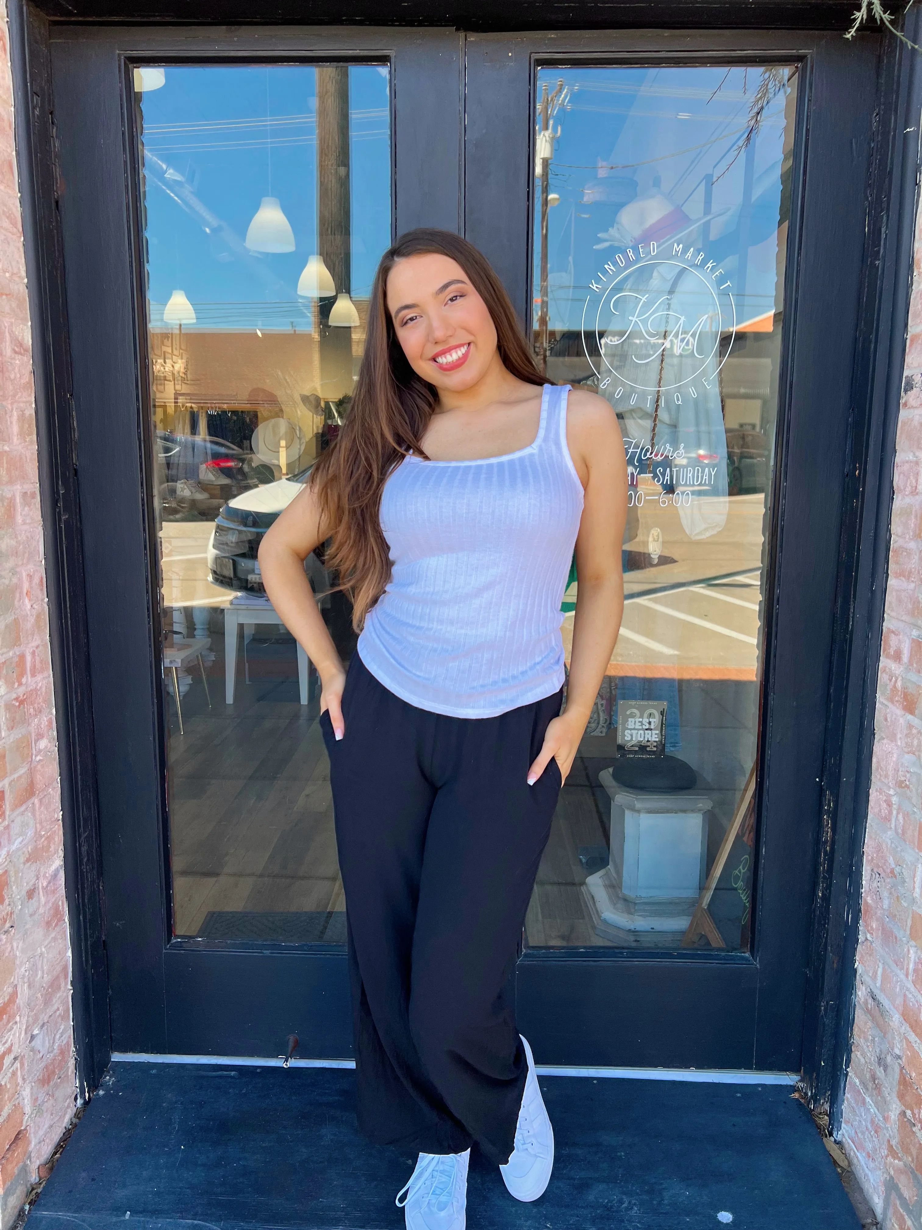 Aspen Ribbed Square Neck Tank Top