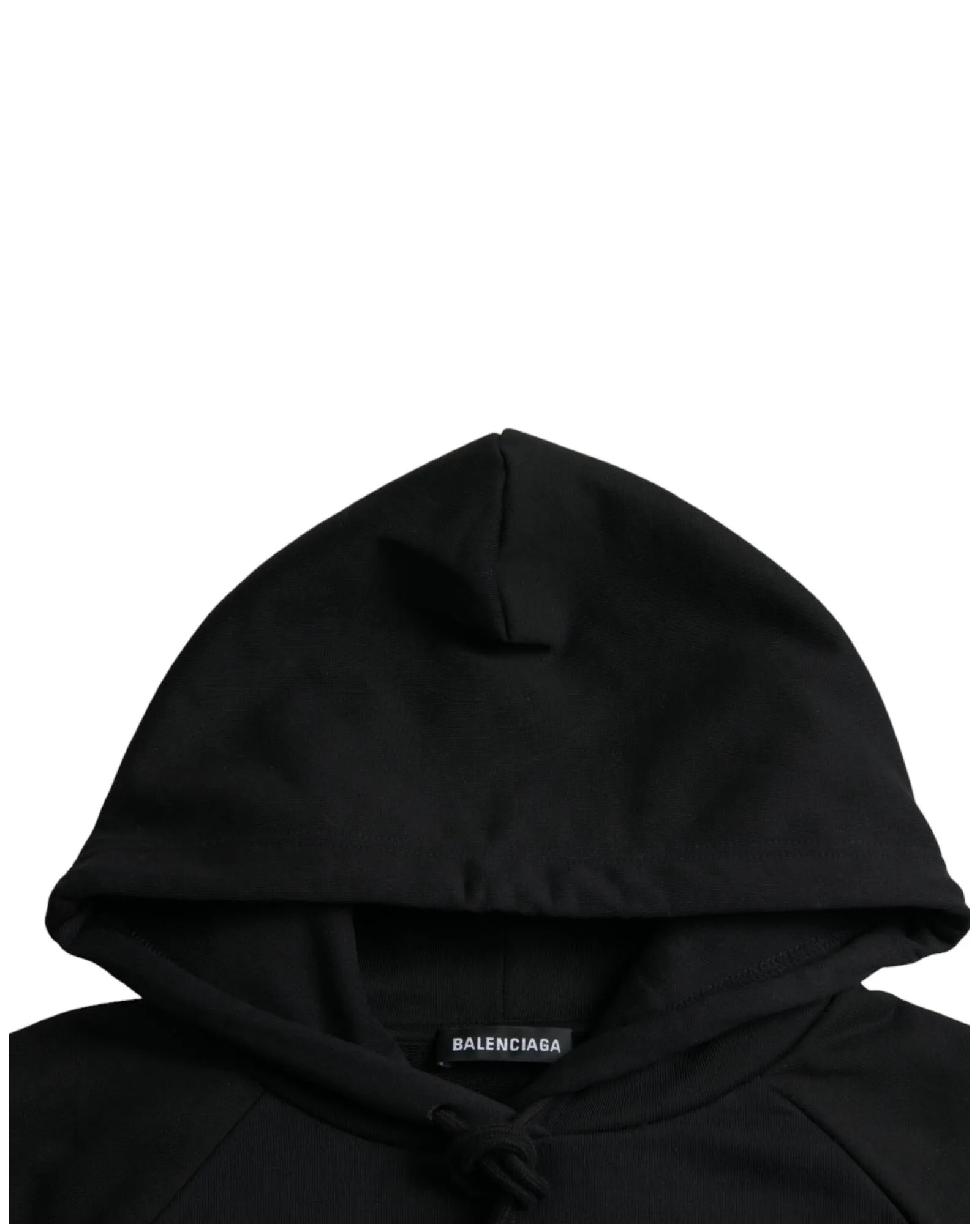 Balenciaga  Men's Oversized Logo Print Hoodie - Black