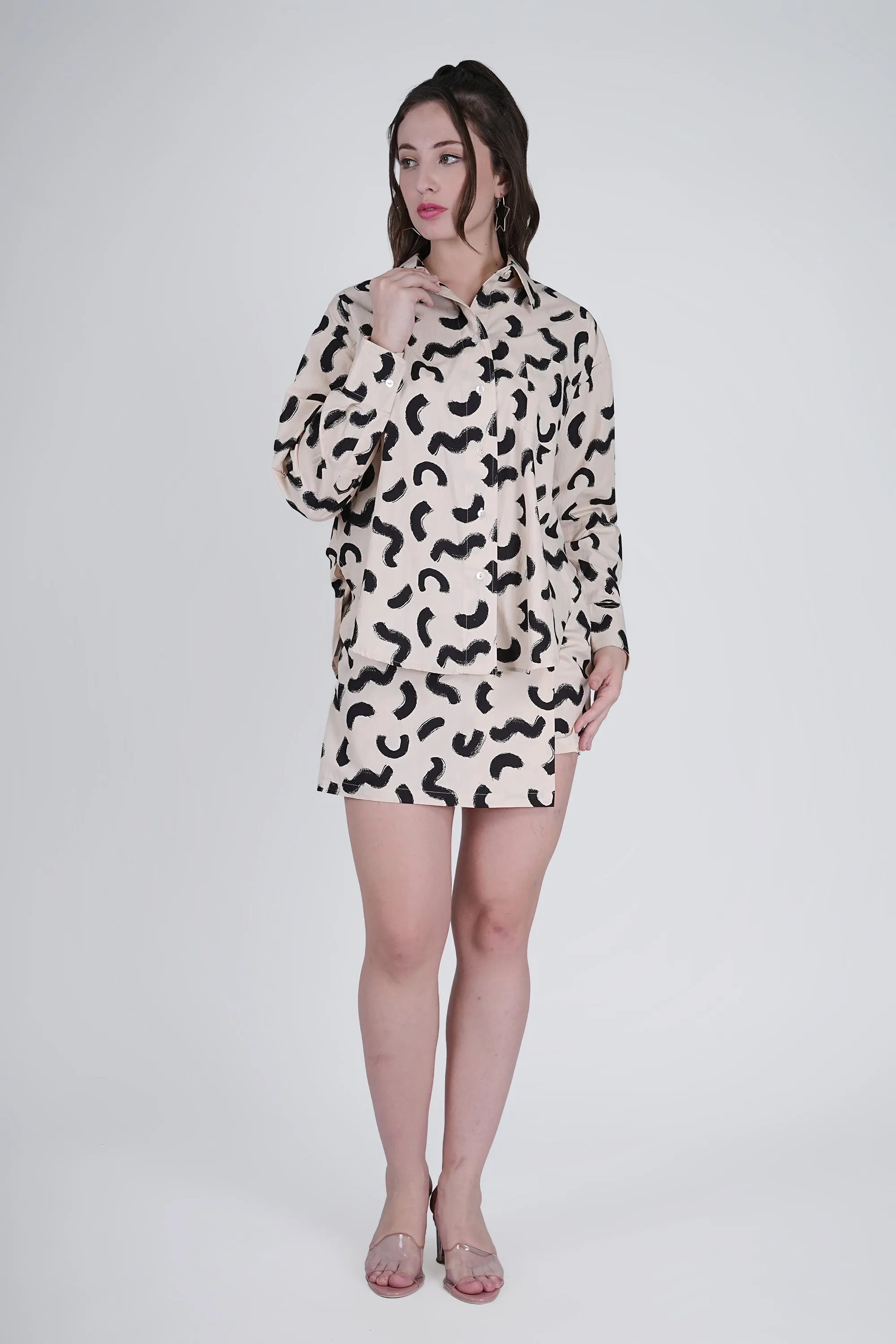 Beige Relaxed Cotton Shorts for Women - Casual & Party Wear