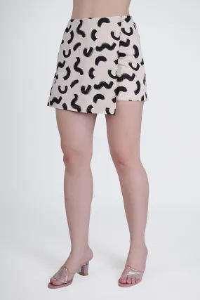 Beige Relaxed Cotton Shorts for Women - Casual & Party Wear