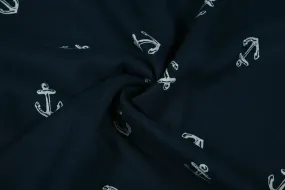 Black & White Quirky Printed Rayon Fabric