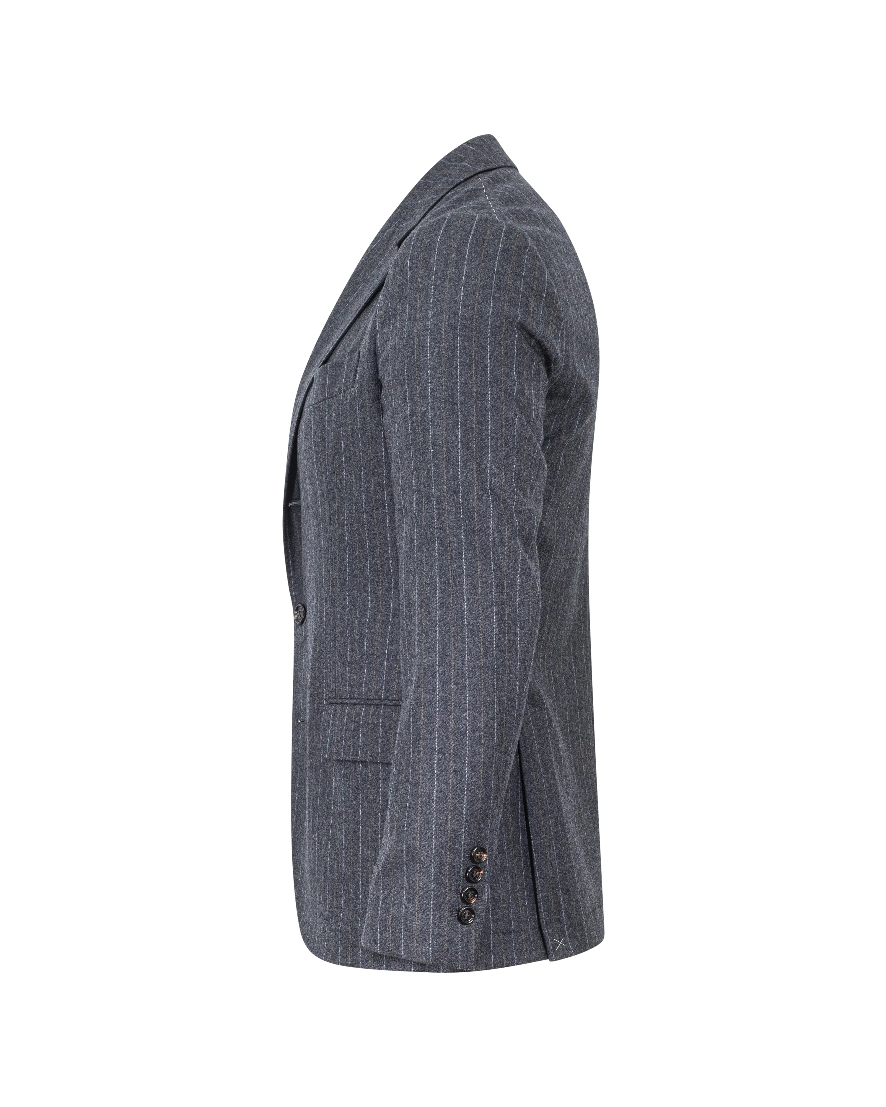 Brunello Cucinelli New Charcoal Grey Pin Stripe Wool Sport Coat Blazer