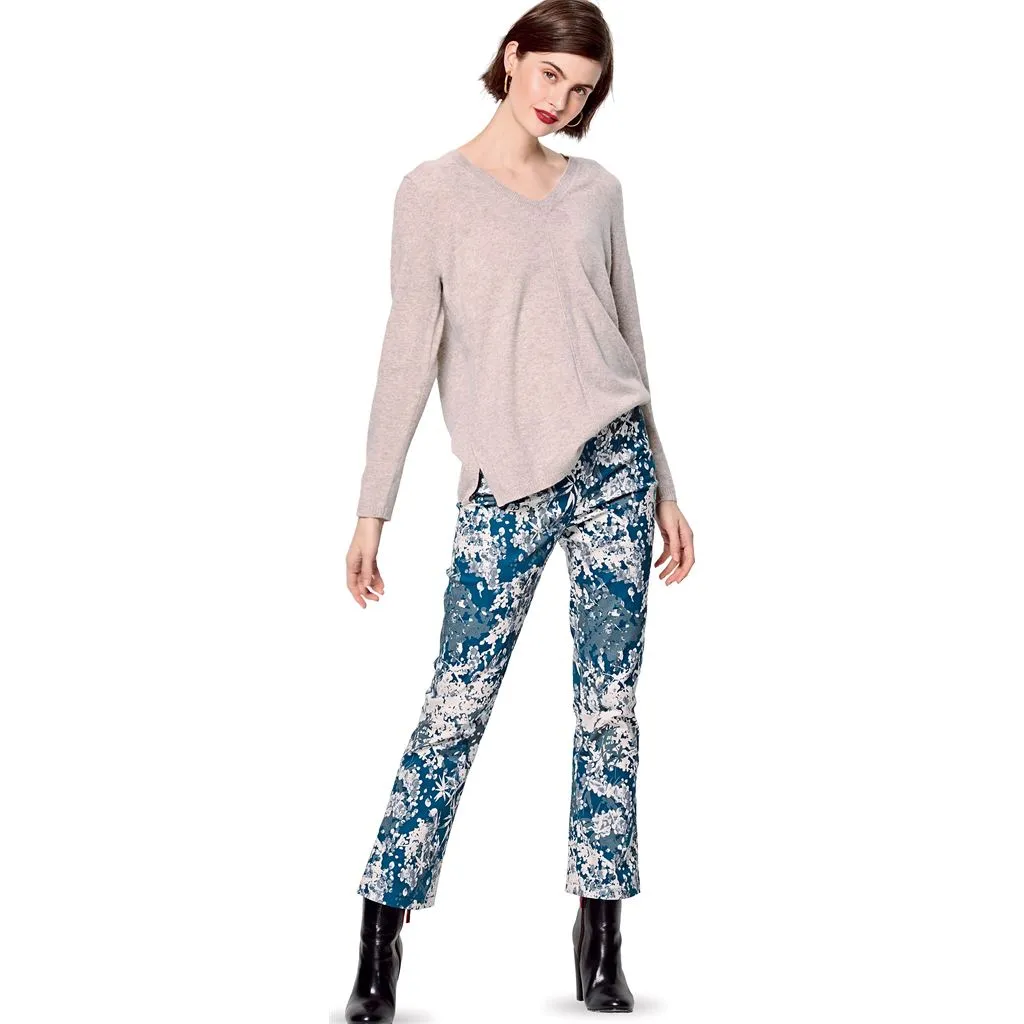 Burda Style Pattern 6152 Misses' Flared trousers or pants with a waistband and side zipper B6152
