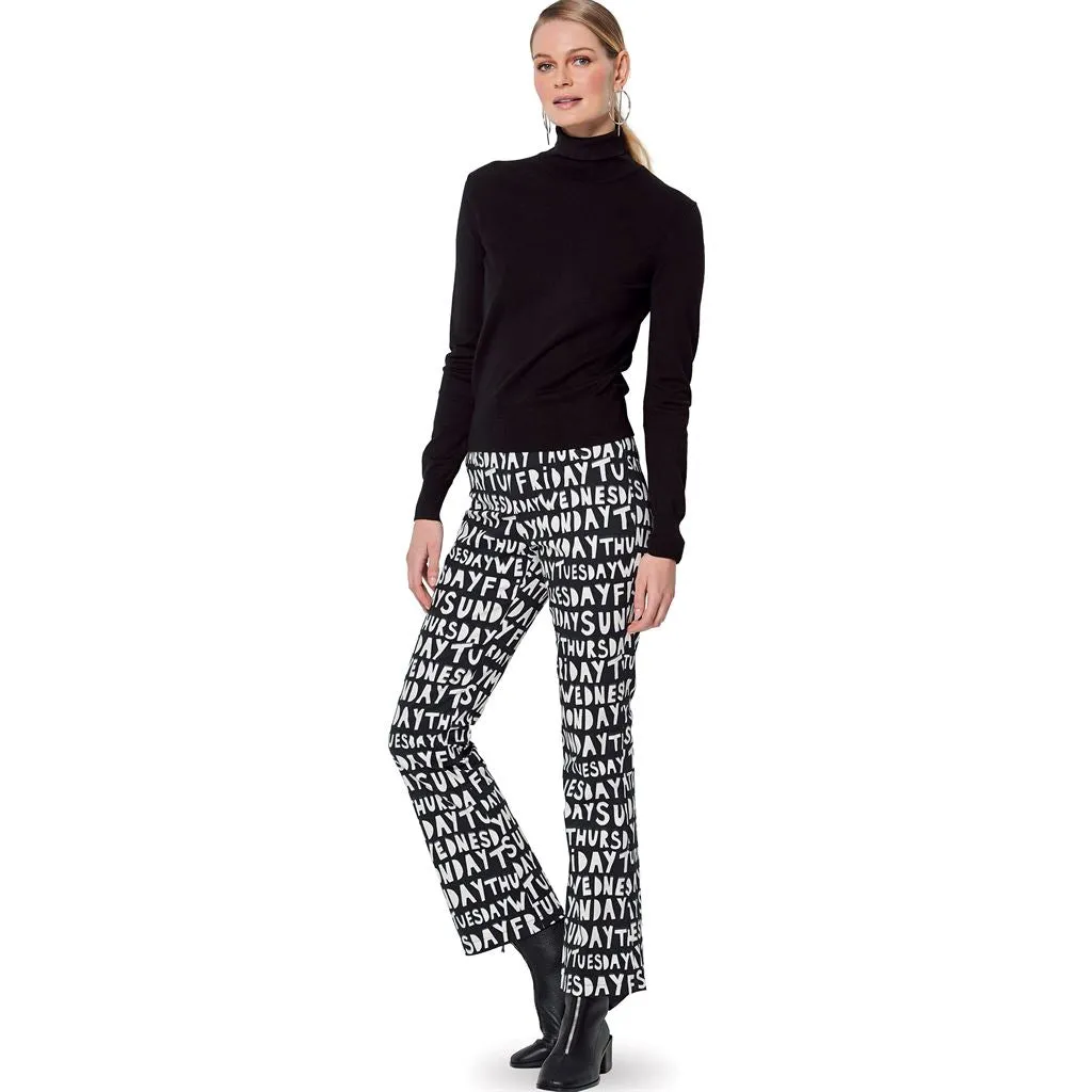 Burda Style Pattern 6152 Misses' Flared trousers or pants with a waistband and side zipper B6152
