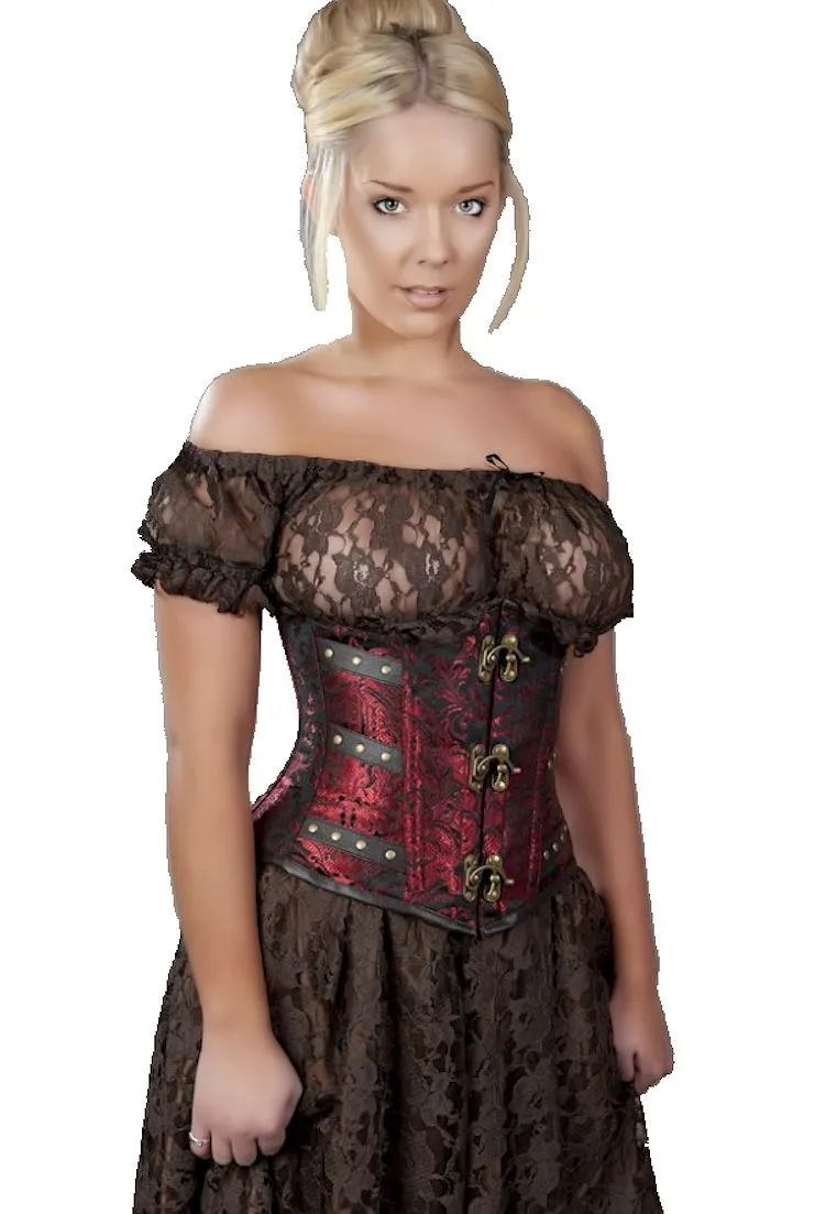 Burleska Women's Gothic Gypsy Peasant Pirate Corset Top Octoberfest