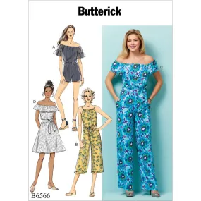 Butterick Pattern B6566 Misses' / Misses' Petite Dress,Romper, Jumpsuit and Sash