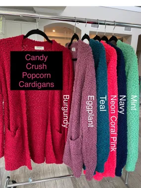 Candy Crush Popcorn Cardigan with Pockets