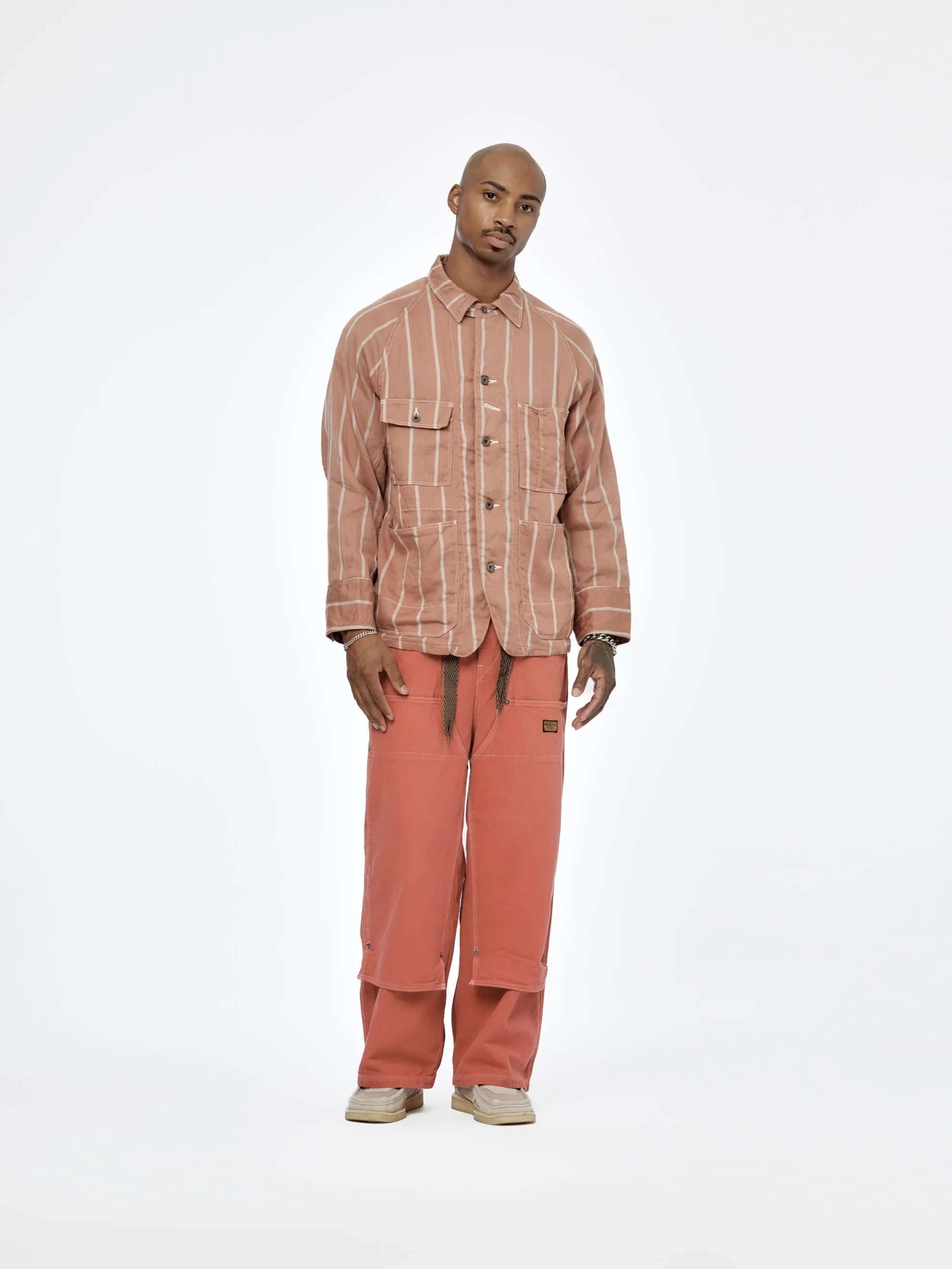 Canvas W-Knee Easy Baggy Pants (Red)