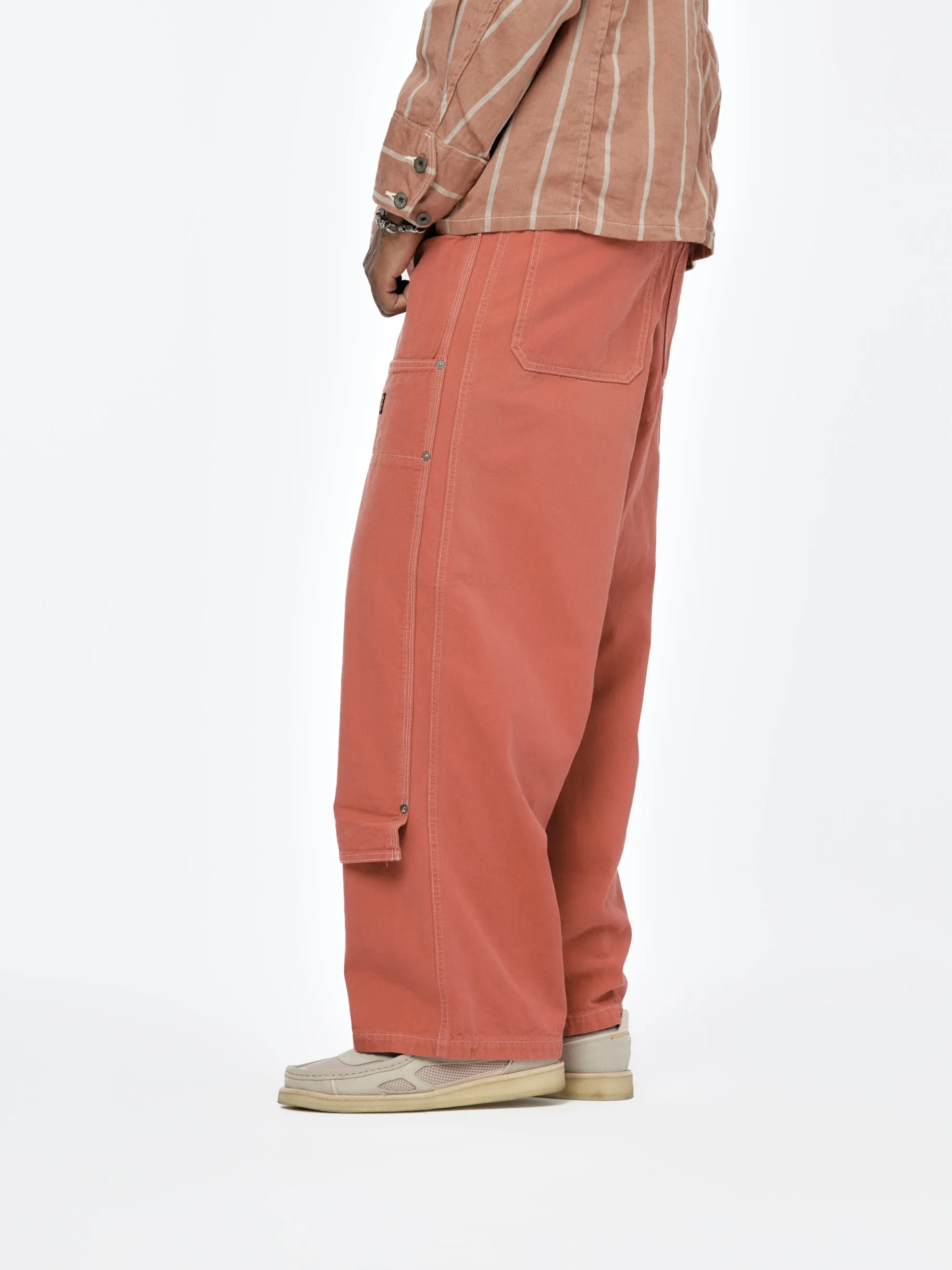Canvas W-Knee Easy Baggy Pants (Red)