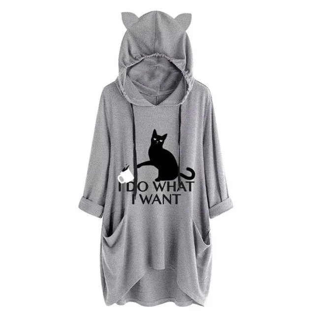 Casual Print Cat T-Shirt