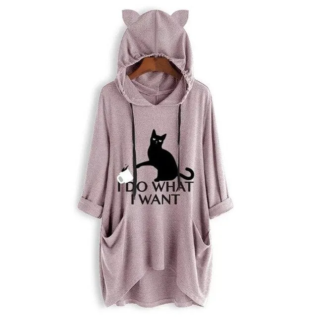 Casual Print Cat T-Shirt