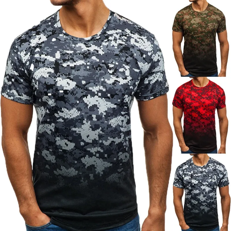 Casual Summer Short Sleeve Men's T Shirt Muscle Tee Cool Irregular Pattern Curved Hem HipHop 3XL Male Top Hombre Joggers 2019