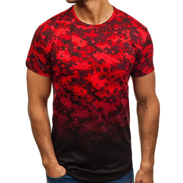Casual Summer Short Sleeve Men's T Shirt Muscle Tee Cool Irregular Pattern Curved Hem HipHop 3XL Male Top Hombre Joggers 2019