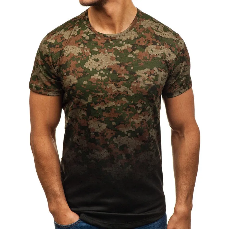 Casual Summer Short Sleeve Men's T Shirt Muscle Tee Cool Irregular Pattern Curved Hem HipHop 3XL Male Top Hombre Joggers 2019