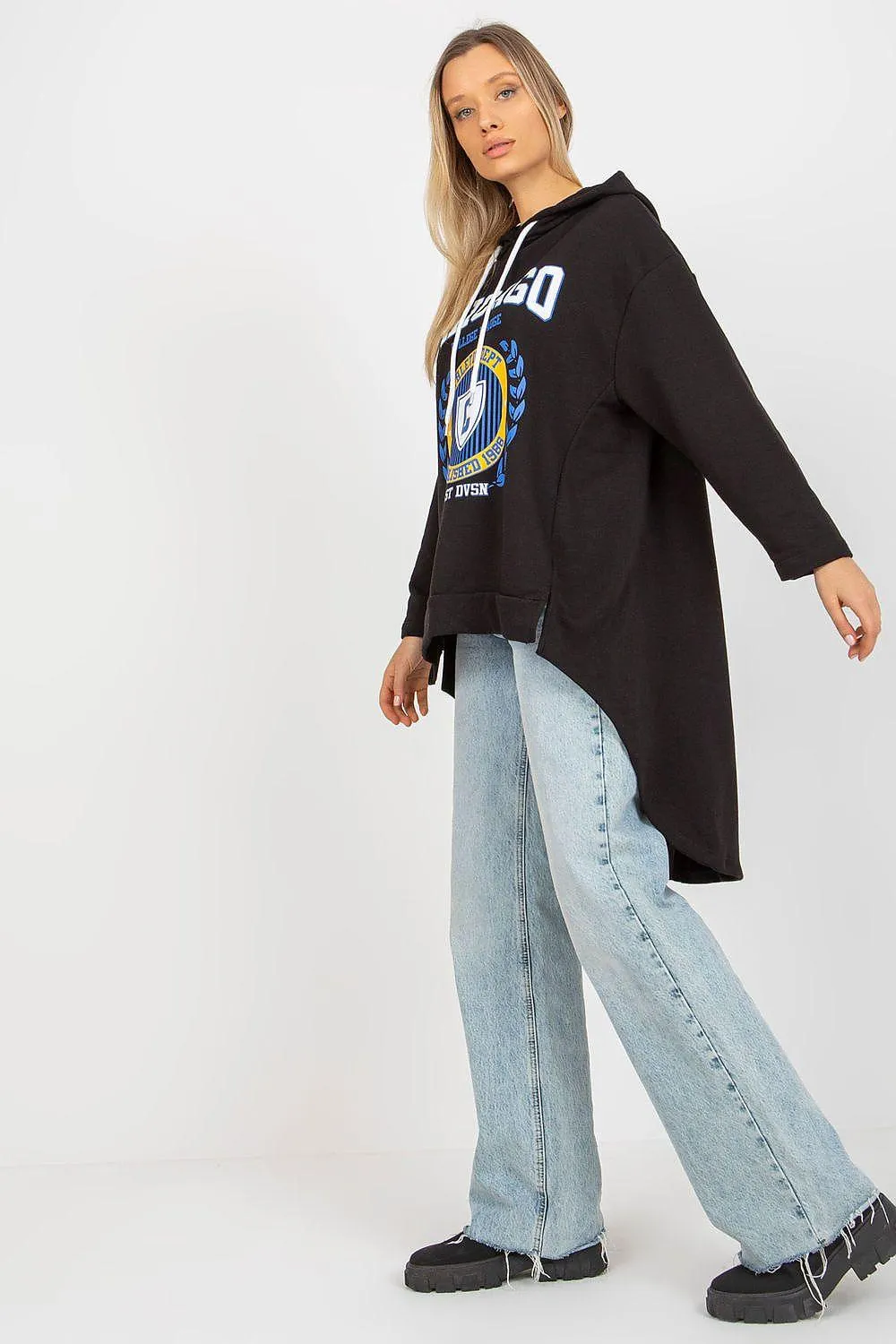 Chic Asymmetrical Hooded Sweatshirt