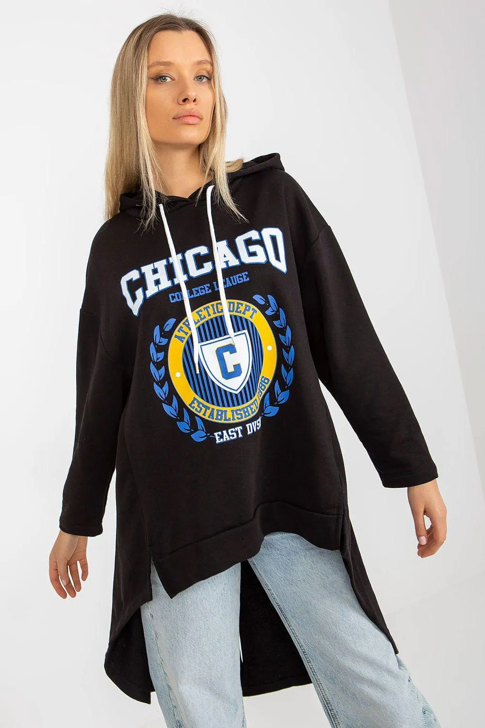 Chic Asymmetrical Hooded Sweatshirt