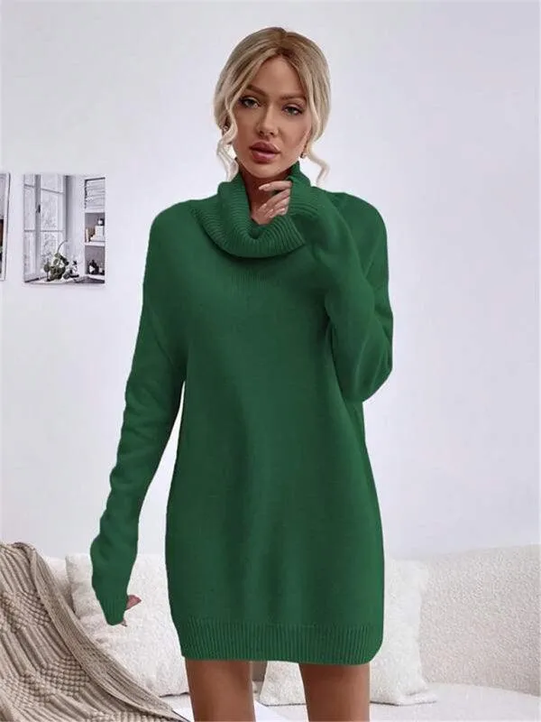 Chic Knit Turtleneck Dress for Women
