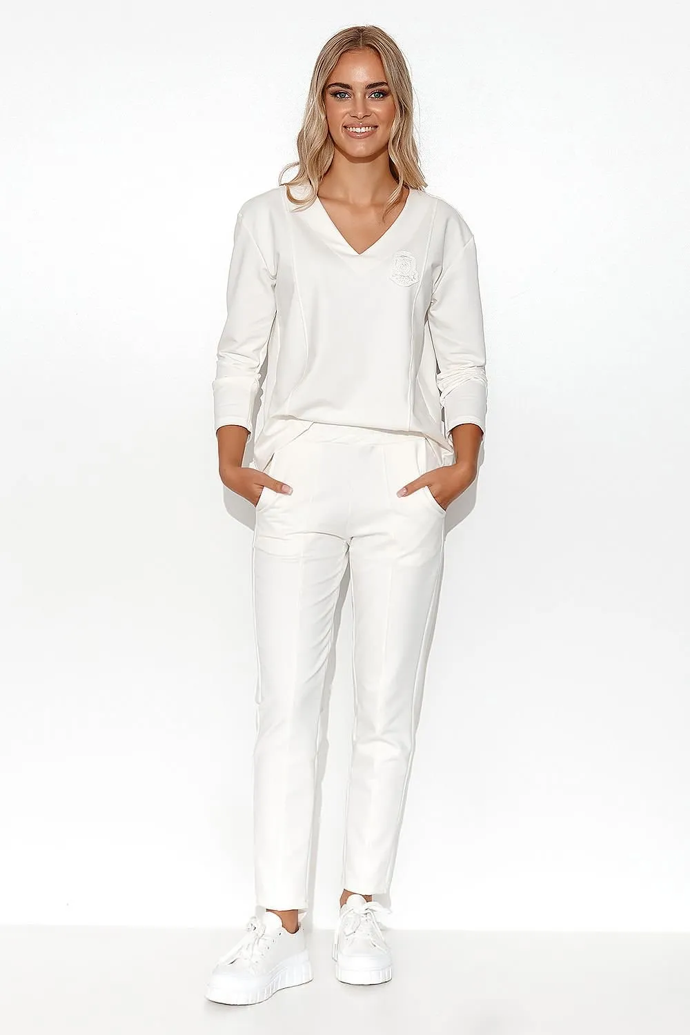 Chic Makadamia Elegance Tracksuit Set