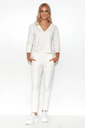 Chic Makadamia Elegance Tracksuit Set