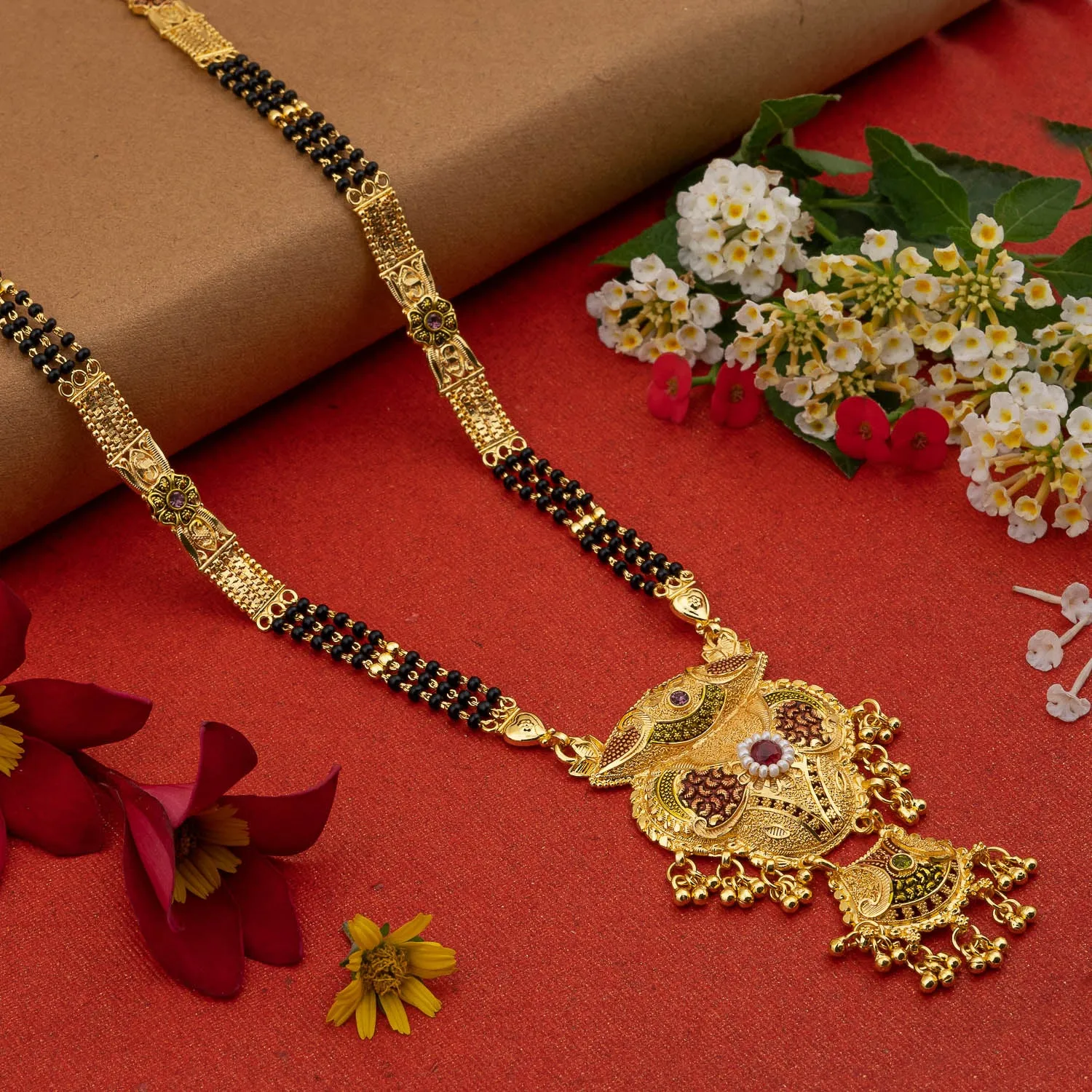 Classic Gold Mangalsutra with Flowing Beads