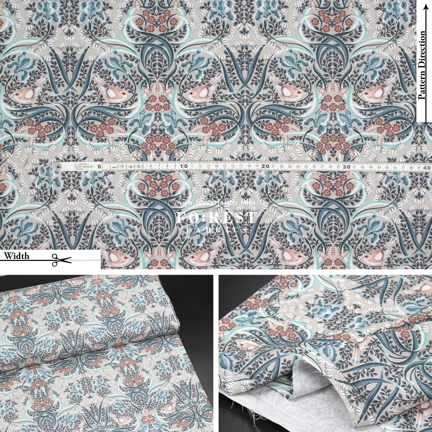 cotton - Flowing Feathers Gray
