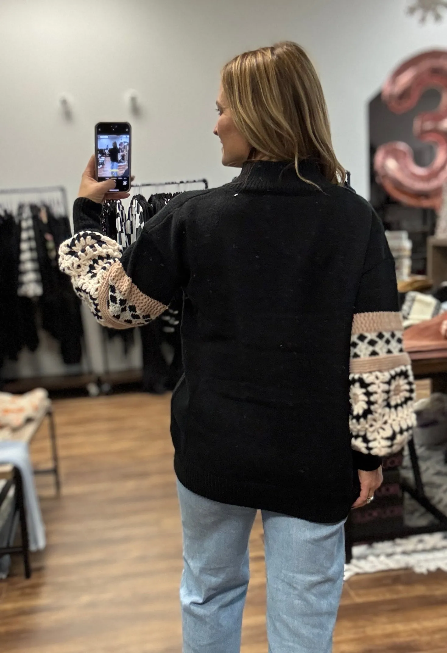 Crochet Sleeve Sweater