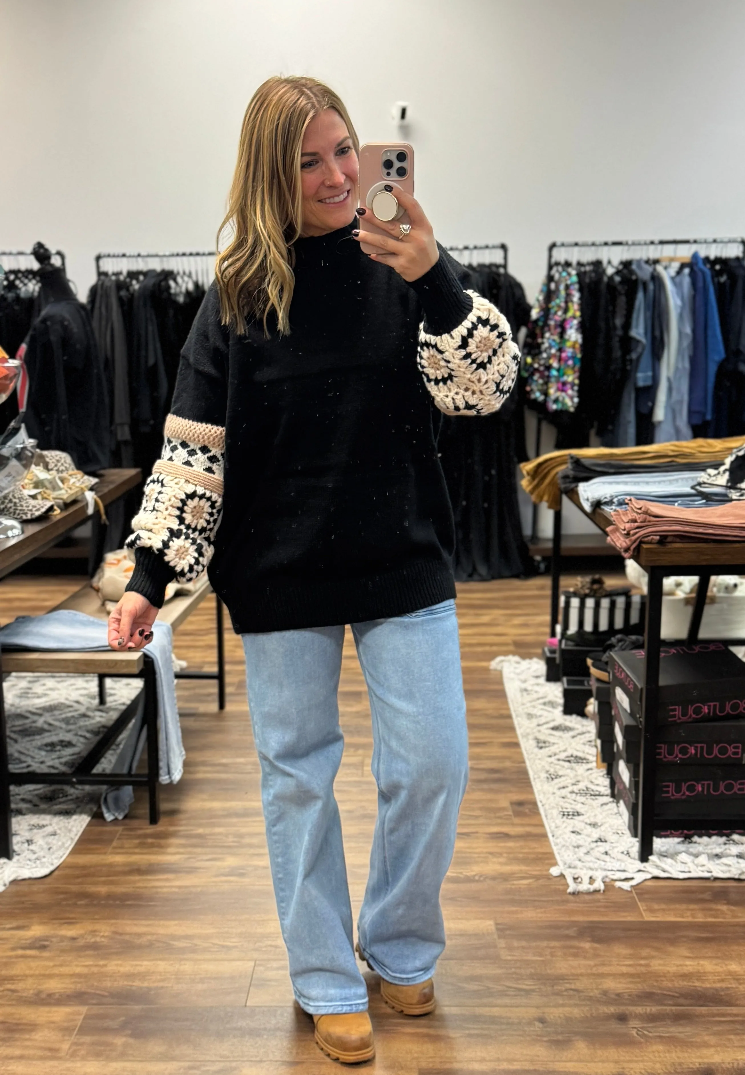 Crochet Sleeve Sweater