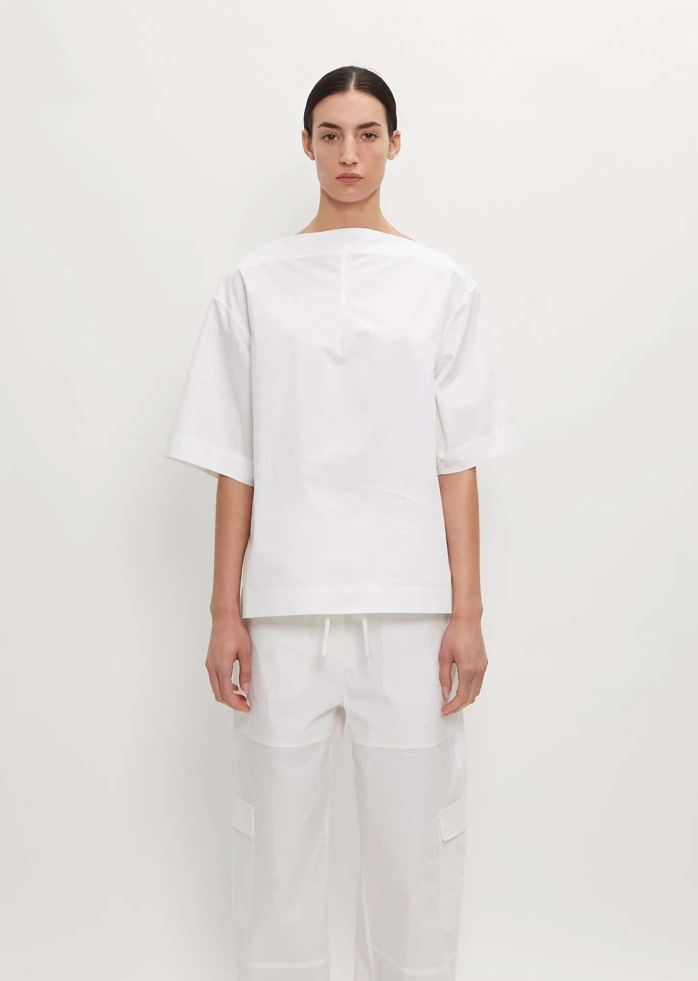 Dart-Neck Cotton Top