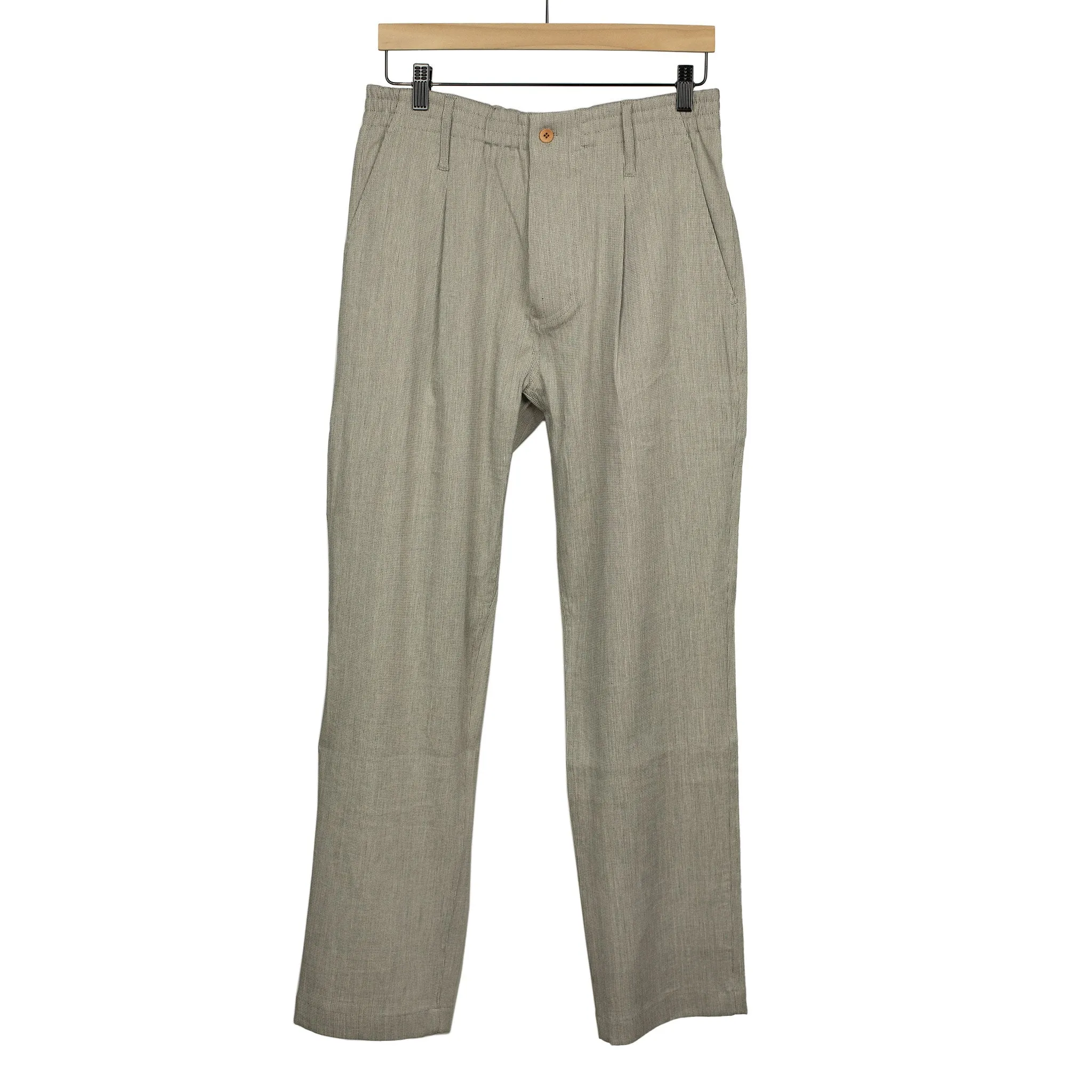 Easy pants in grey birdseye linen viscose