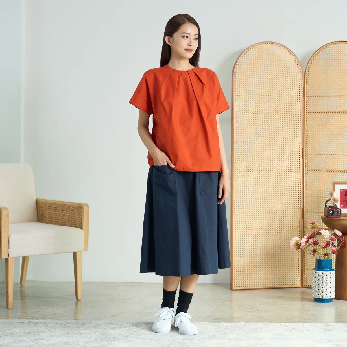 Effortless Dolman Pleated Blouse