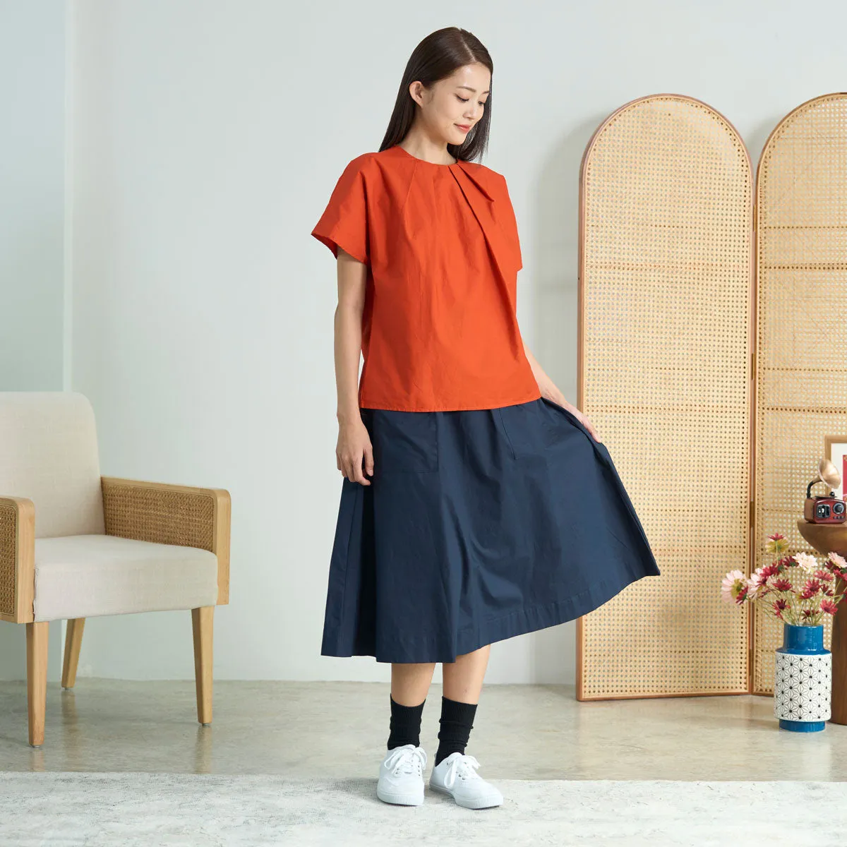 Effortless Dolman Pleated Blouse