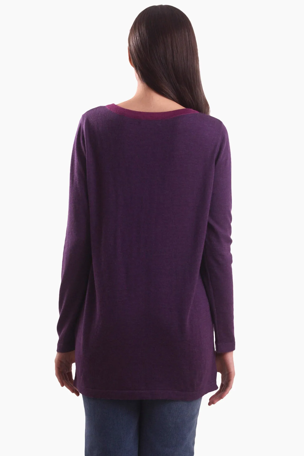 Eggplant Purple Tunic Fit Sweater